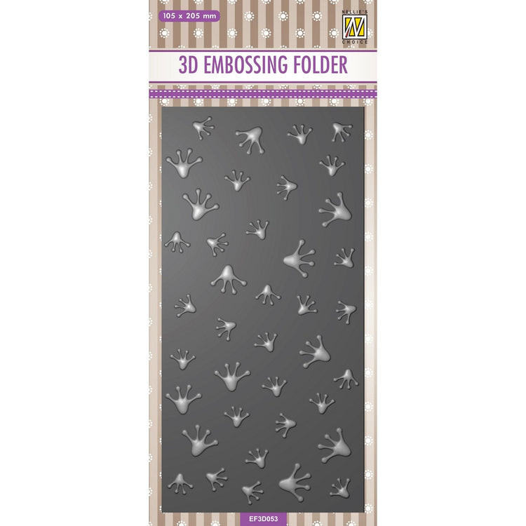 Nellies Wahl • 3D-Prägefolder Hintergrund-Froschdruck 10,5 x 20,5 cm