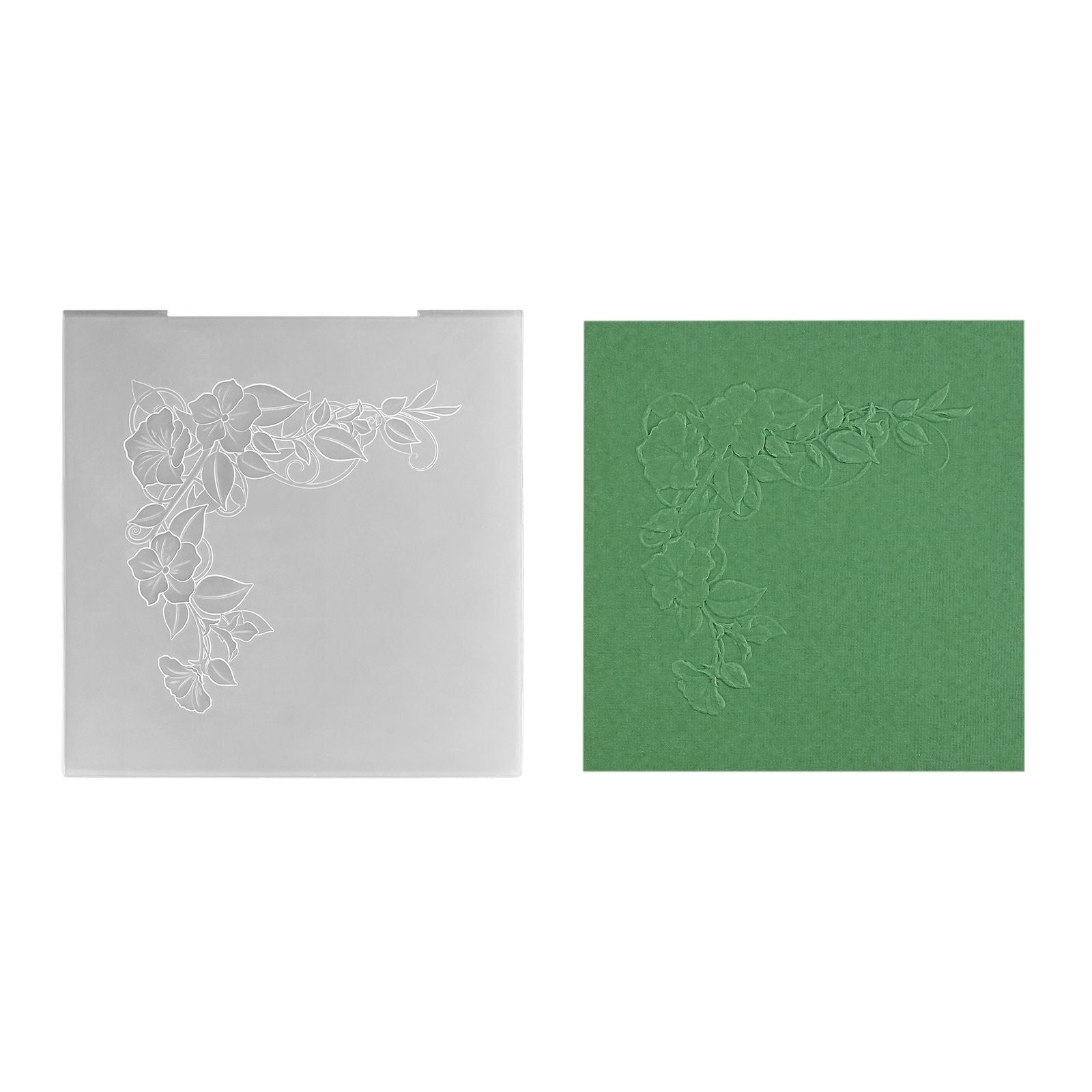 Nellies Wahl • 3D-Prägefolder Eckblume quadratisch 15x15cm