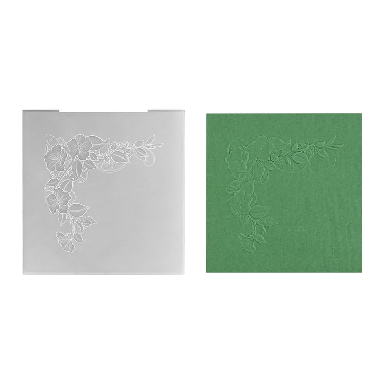 Nellies Wahl • 3D-Prägefolder Eckblume quadratisch 15x15cm