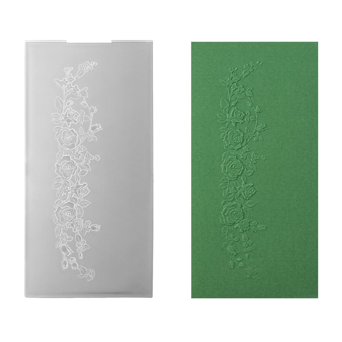 Nellies Wahl • 3D-Prägefolder mit Randrosen 10,5 x 20,5 cm
