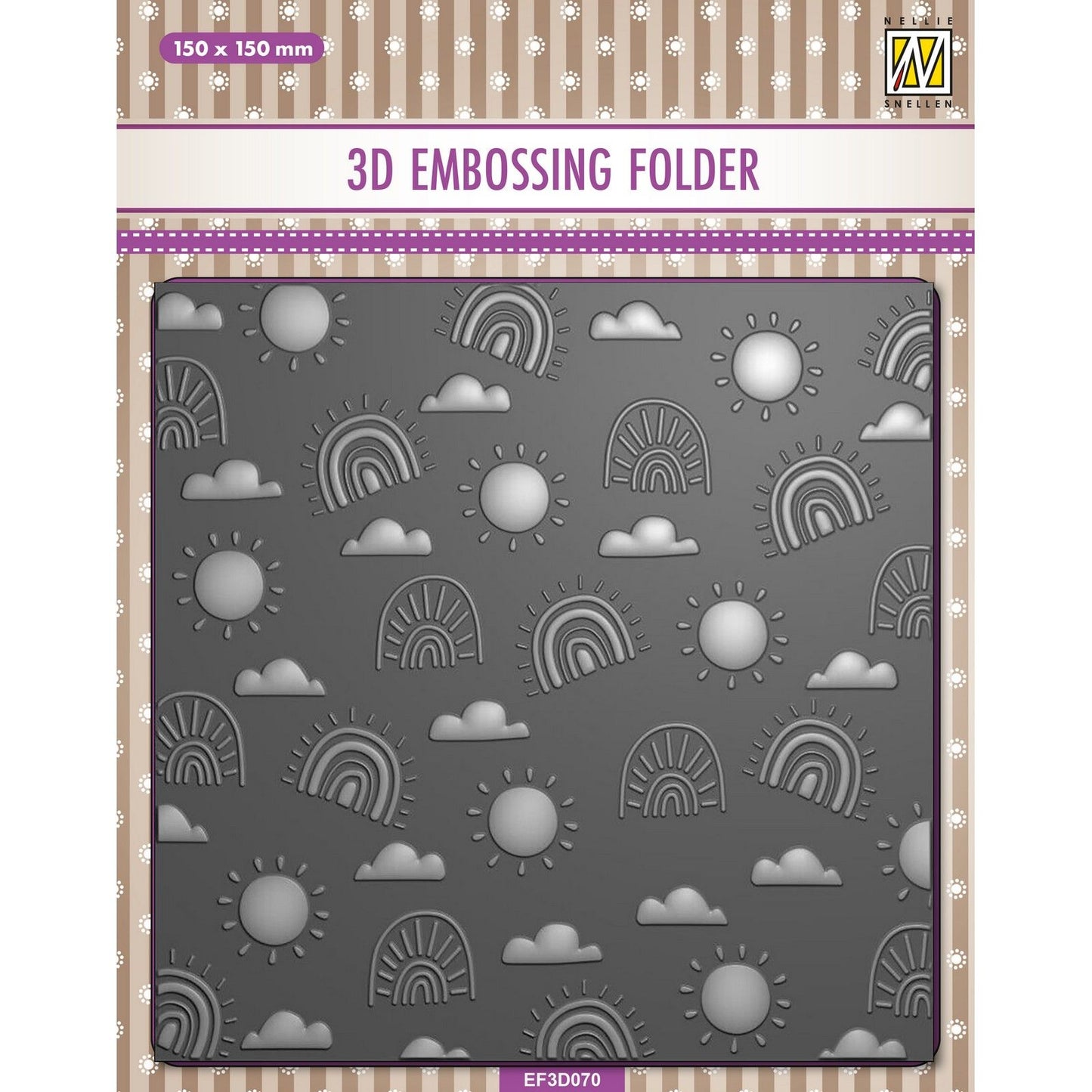 Nellies Wahl • 3D-Prägefolder Hintergrund Regenbogen 15x15cm