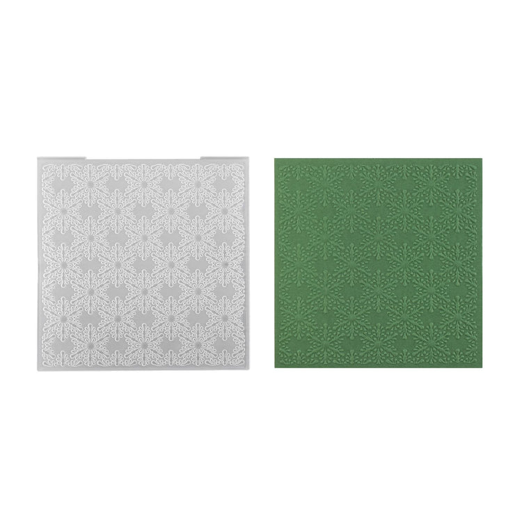 Nellies Wahl • 3D-Prägefolder Hintergrund Weihnachtsschneeflocken 15x15cm