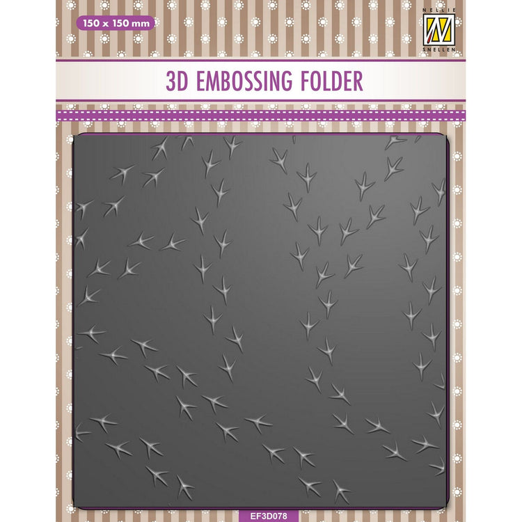 Nellies Wahl • 3D-Prägefolder Hintergrund Vogelfüße 15x15cm