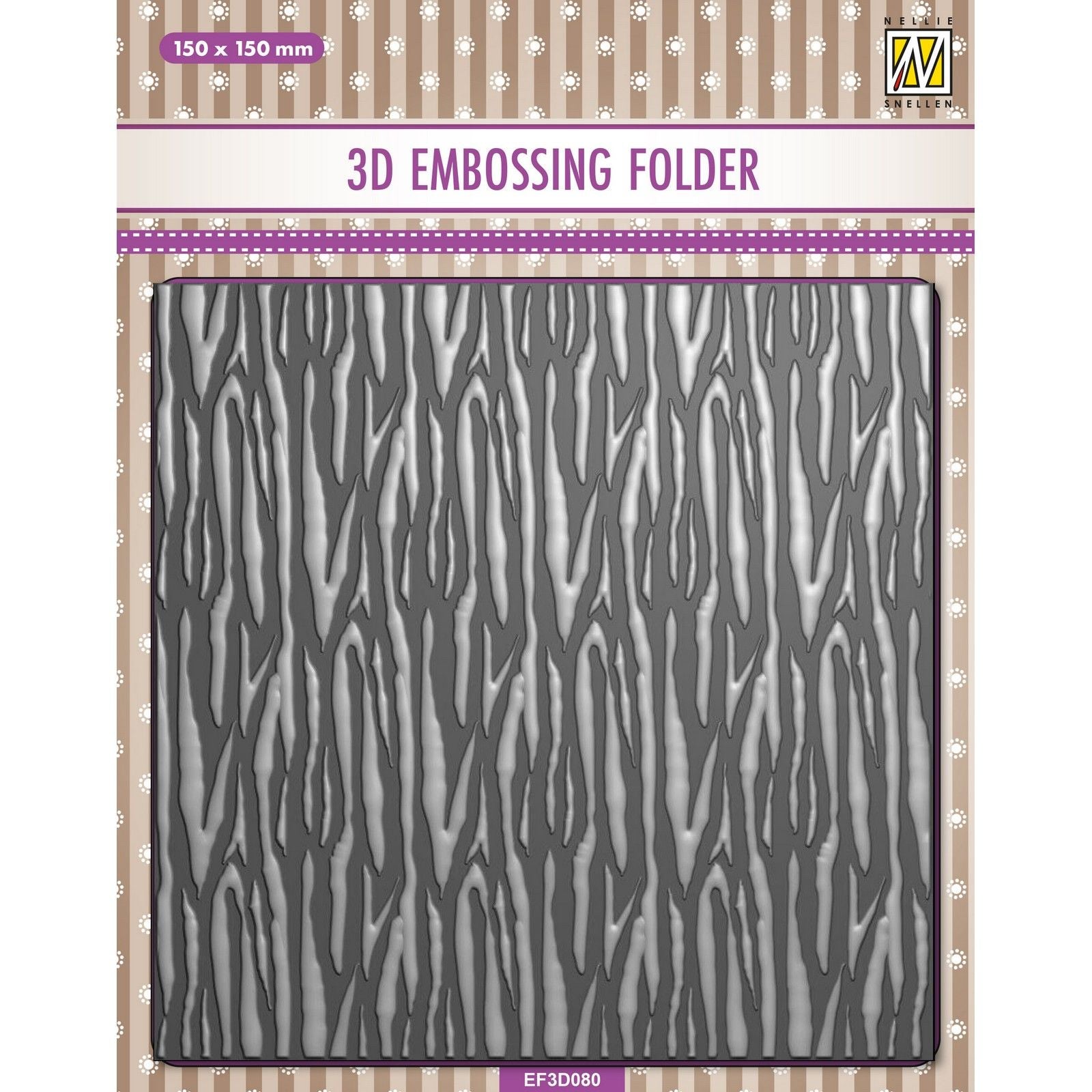 Nellies Wahl • 3D-Prägefolder Hintergrund Zebra 15x15cm