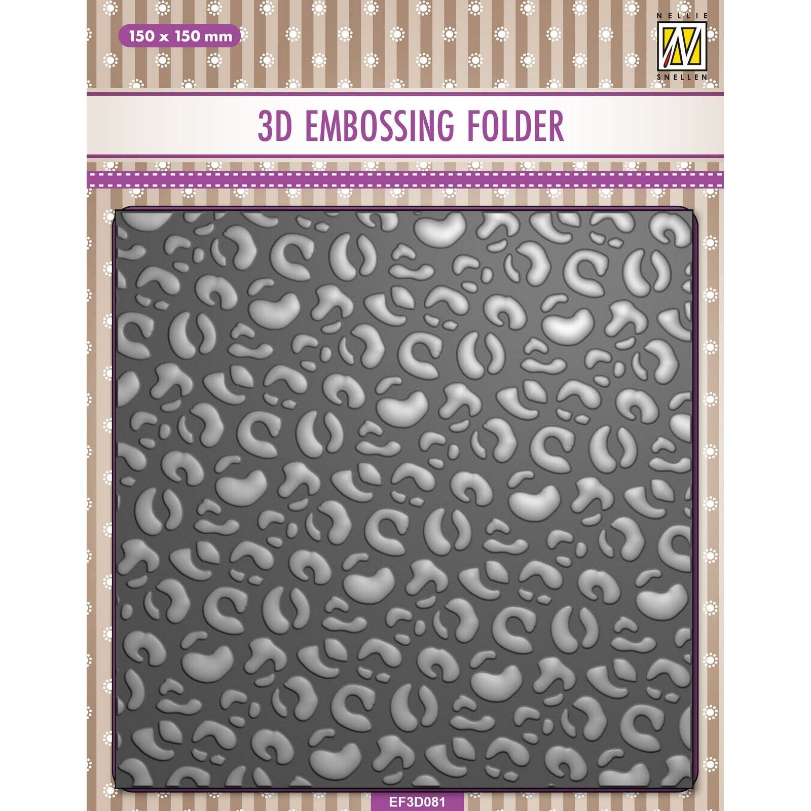Nellies Wahl • 3D-Prägefolder Hintergrund Leopard 15x15cm