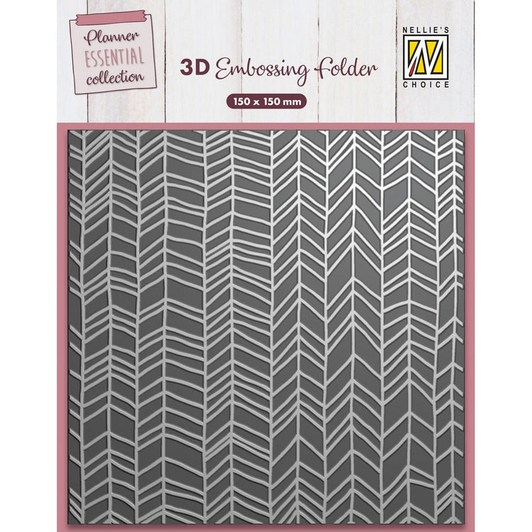 Nellies Wahl • 3D-Prägefolder Hintergrund Chevron 15x15cm