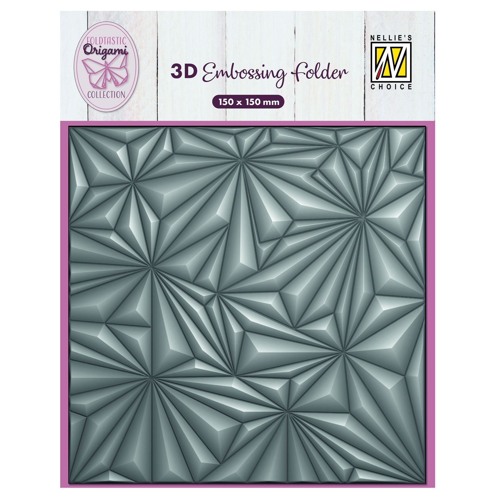Nellies Wahl • 3D-Prägefolder Hintergrund Origami-Sterne 15x15cm