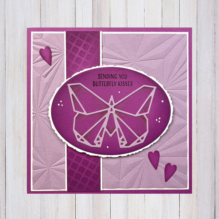 Nellies Wahl • 3D-Prägefolder Hintergrund Origami-Sterne 15x15cm