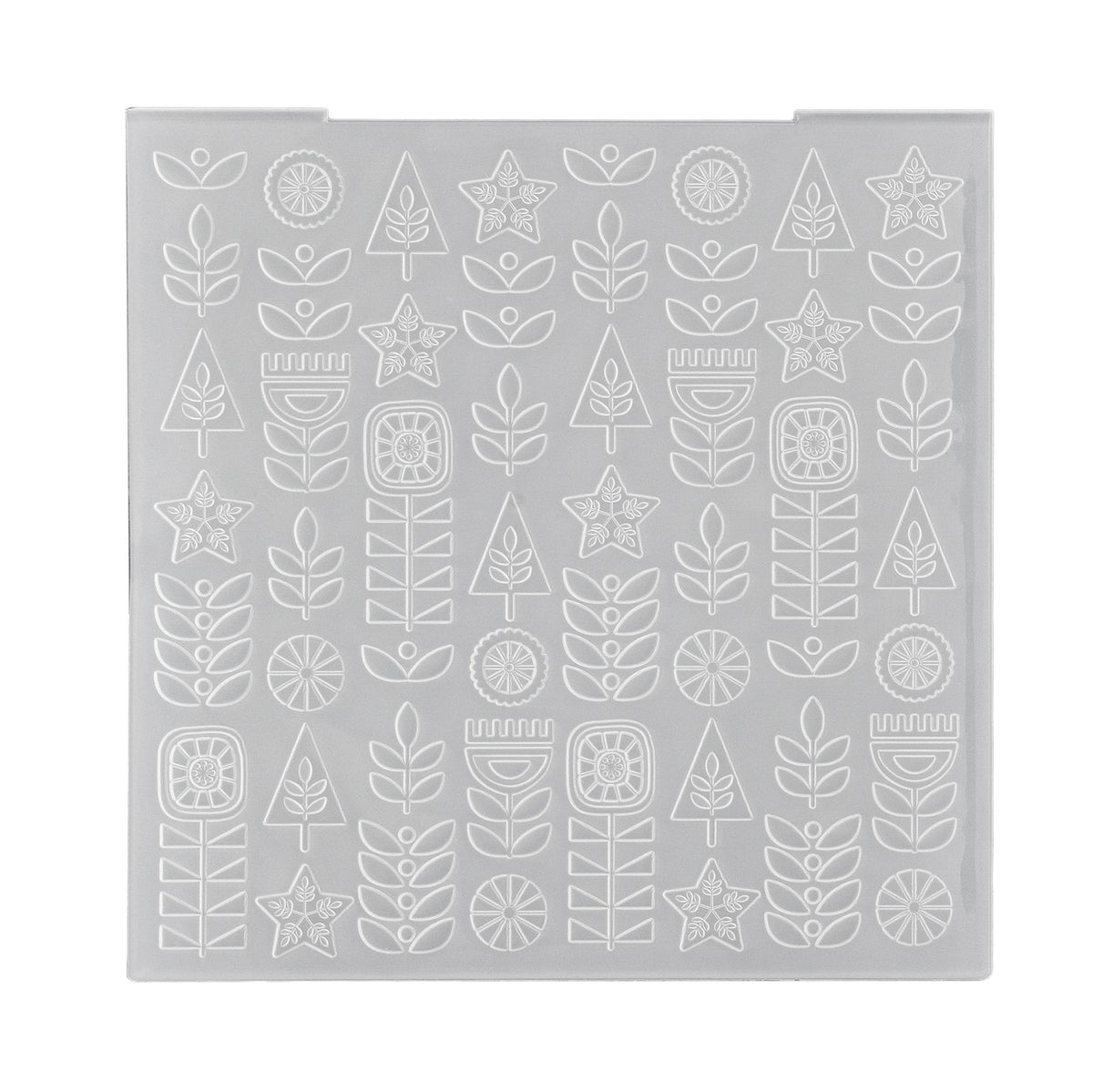 Nellies Wahl • 3D-Prägeordner Hintergrund skandinavische Blumen 15x15cm