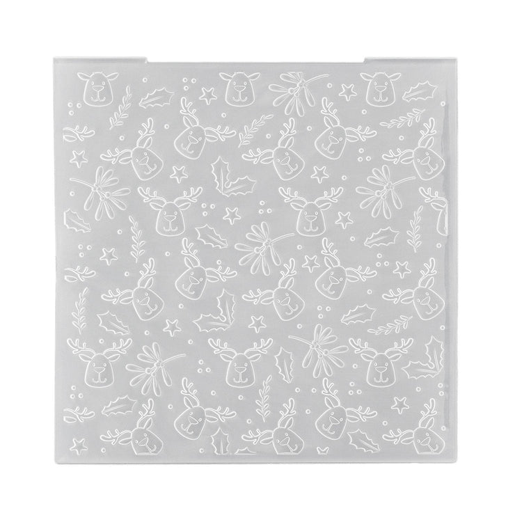 Nellies Wahl • 3D-Prägefolder Hintergrund Elch 15x15cm