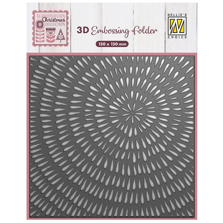 Nellies Wahl • 3D-Prägefolder Hintergrund Baumringe gestreift 15x15cm