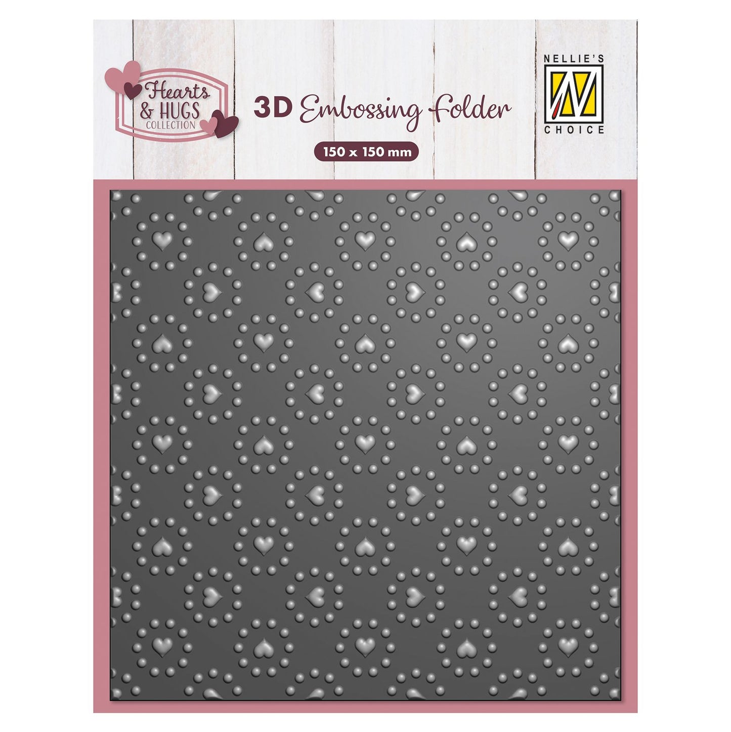 Nellies Wahl • Prägefolder Hintergrund Herz und Punkte 15x15cm