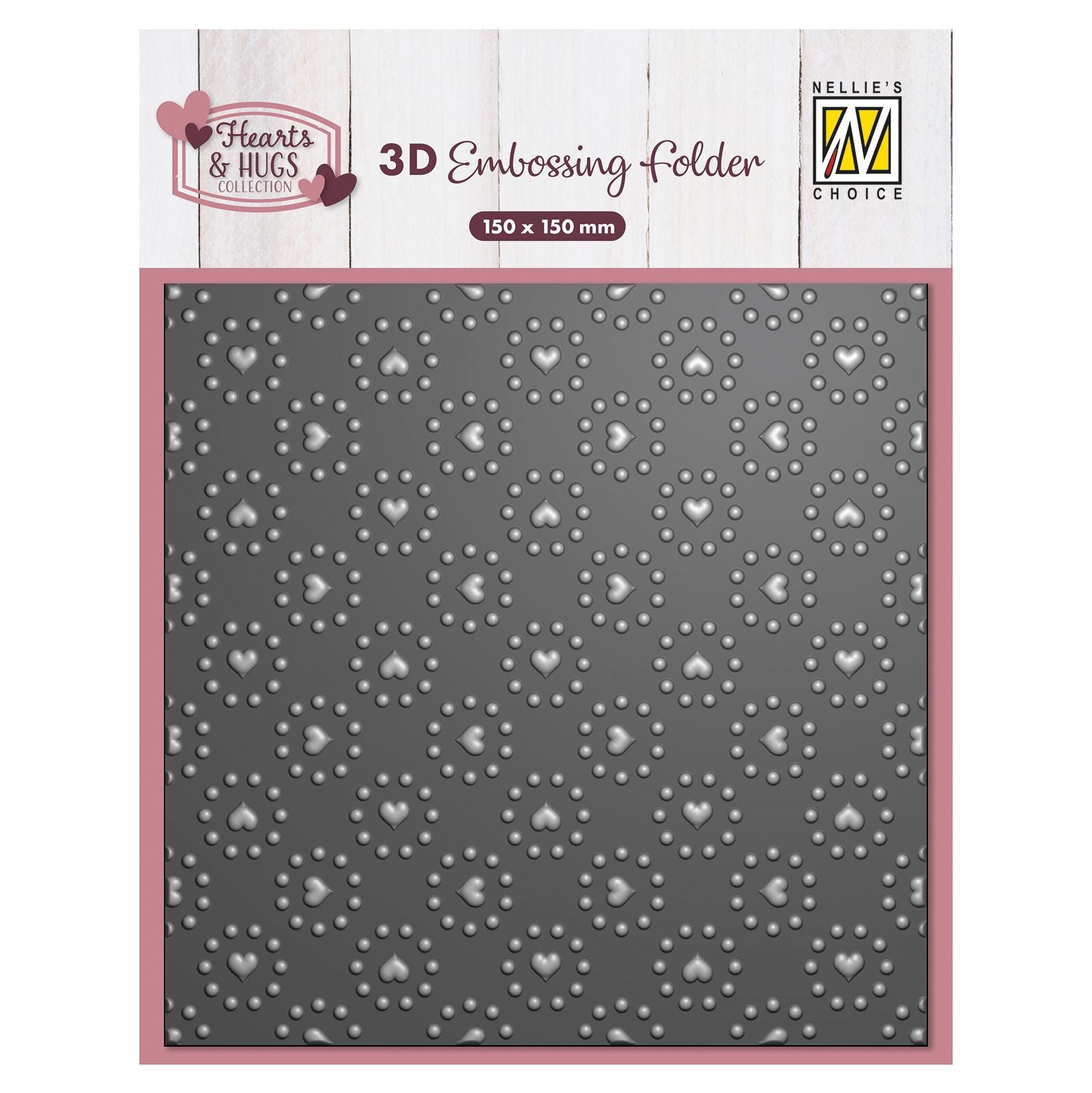 Nellies Wahl • Prägefolder Hintergrund Herz und Punkte 15x15cm