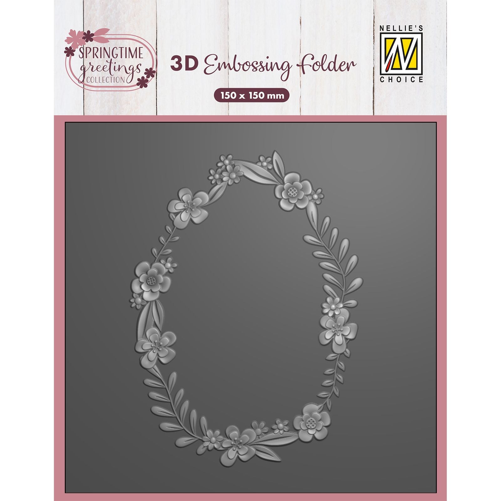 Nellies Wahl • 3D-Prägefolder Osterblumenkranz 15x15cm
