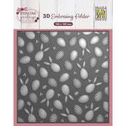 Nellies Wahl • 3D-Prägefolder Hintergrund Hasen und Ostereier 15x15cm - afbeelding 1