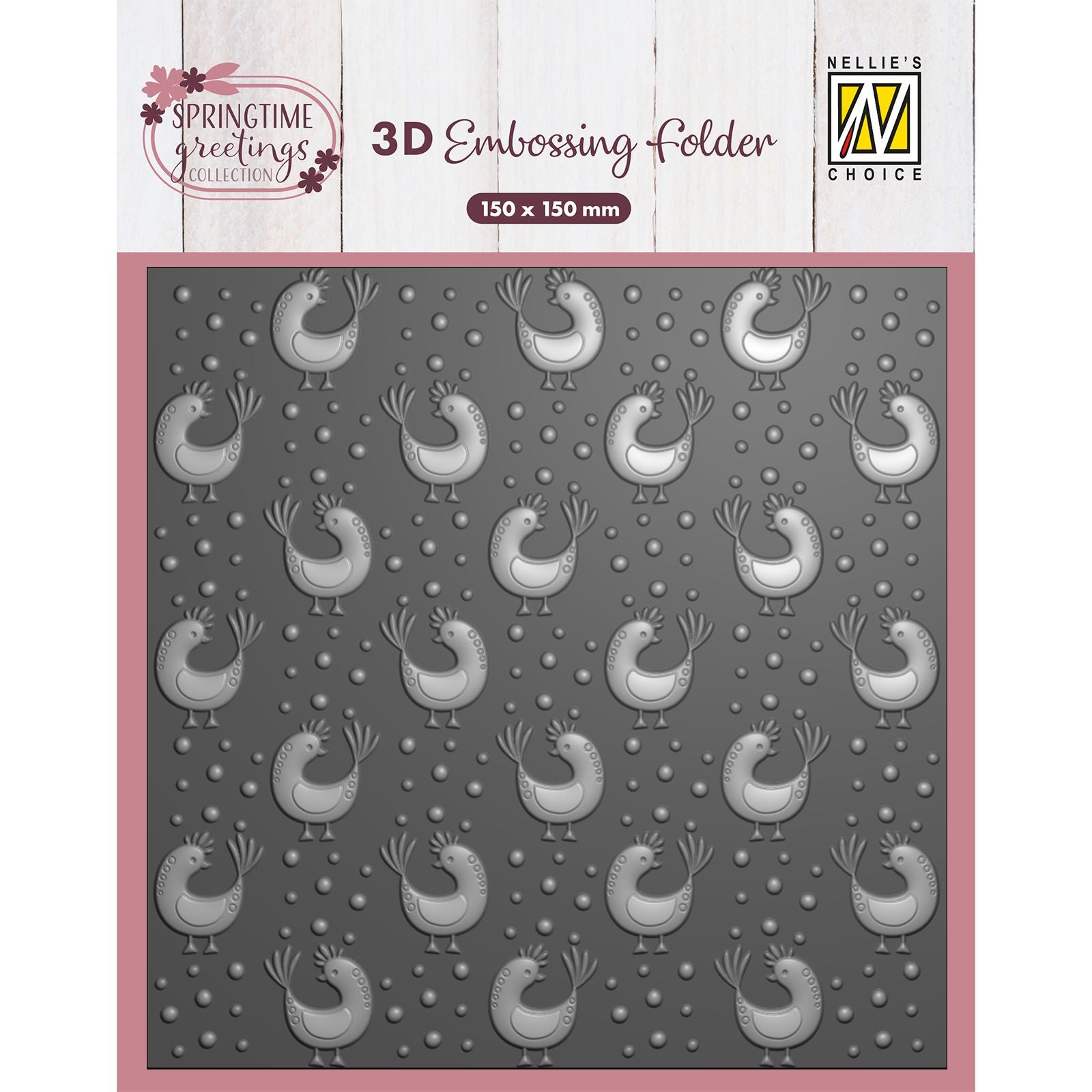 Nellies Wahl • 3D-Prägefolder Hintergrund Hühner 15x15cm