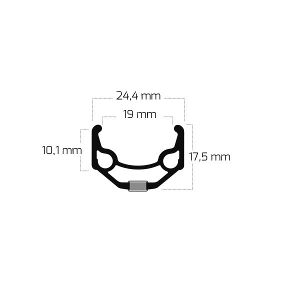 Ryde Velg Zac 19 26 559 x 19C Aluminium 32 Löcher 14g Schwarz