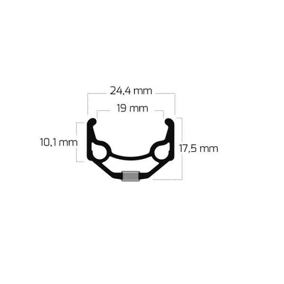 Ryde Velg Zac 19 26 559 x 19C Aluminium 32 Löcher 14g Schwarz