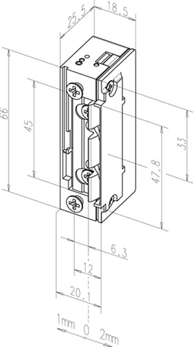 Effeff 11805 elektrischer Einbau-Türöffner Typ 118 | spannungsfrei verriegelt | mit Diode | fafix | 22-42v=~ | (22-26v 100% ed) | Lärm links und Lärm rechts. - 10024998
