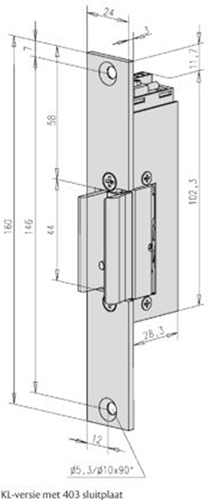 Effeff 914ukl elektrischer Einbau-Glastüröffner Typ 914u | spannungsfrei verriegelt | mit Diode | fix |12 oder 24v=~ | 100 % ed | Lärm links und Lärm rechts. - 10027399