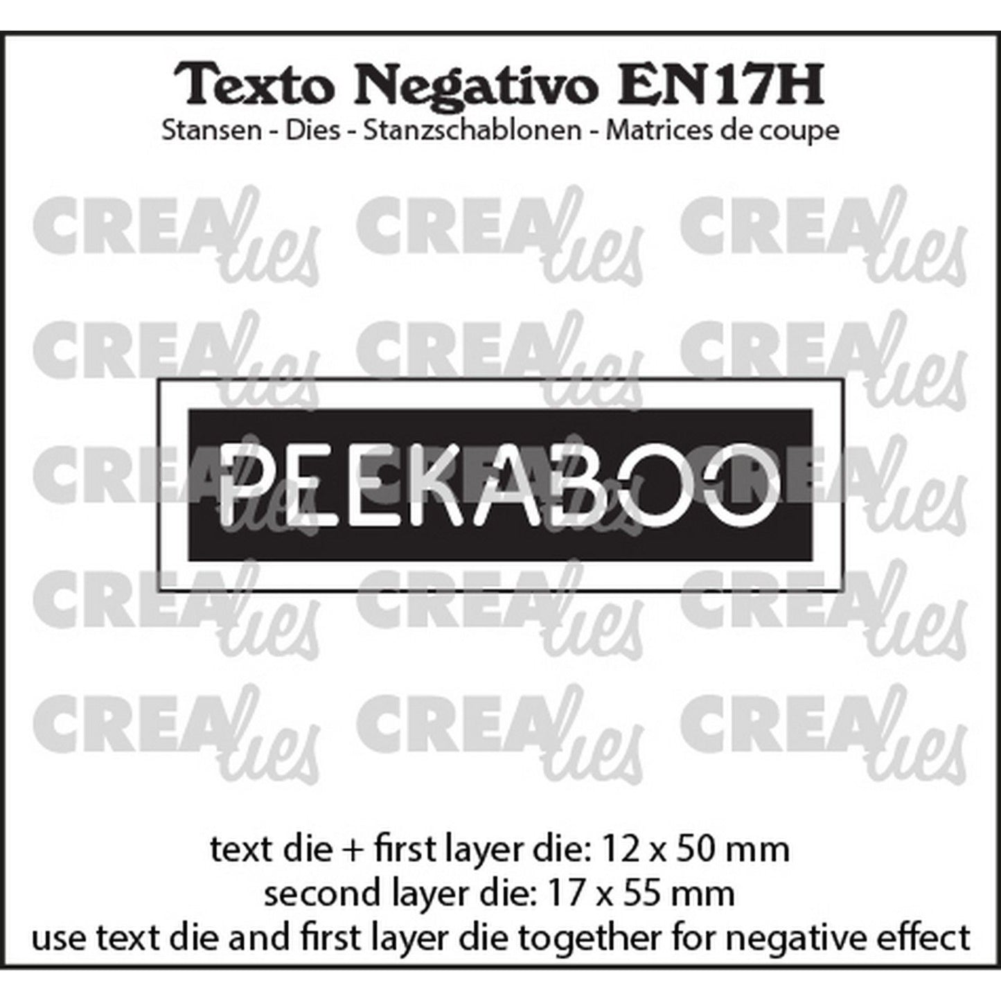 Crealies • texto negative peekaboo (horizontal)