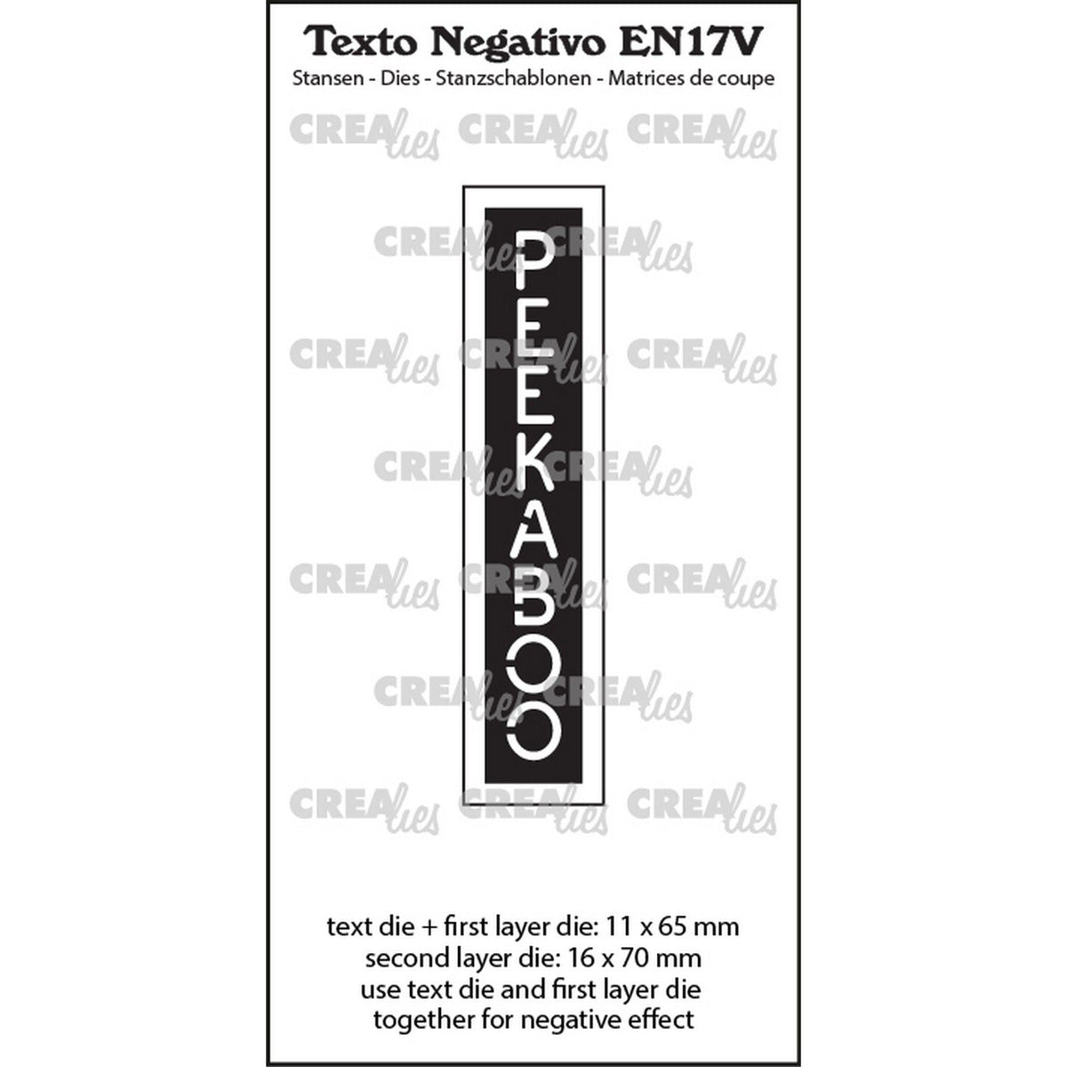 Crealies • Texto Negativo Peekaboo (vertikal)