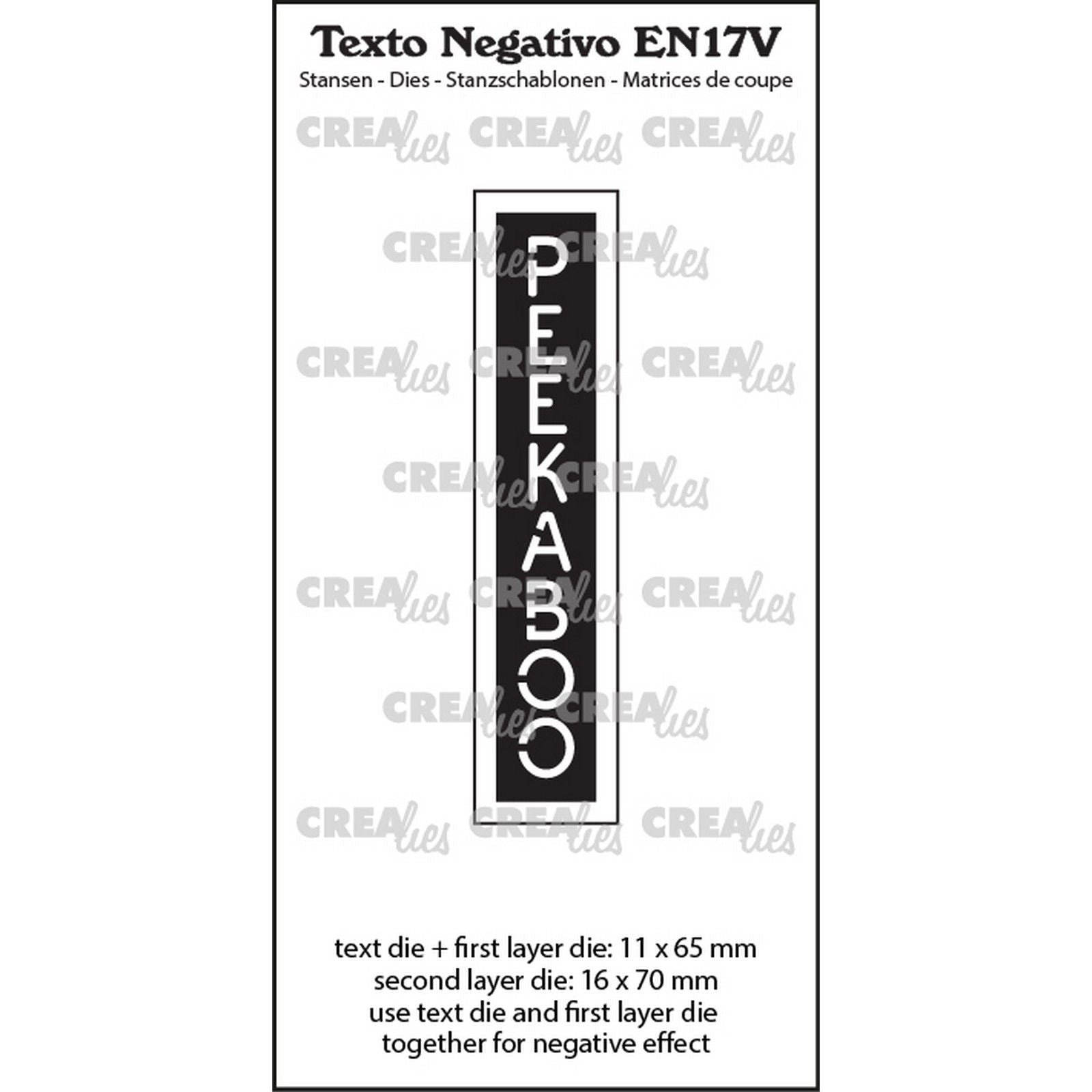 Crealies • Texto Negativo Peekaboo (vertikal)