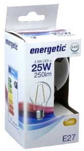 Energetische LED-Glühbirne, E27, 2,1–25 W, 2700 K-Filament, klar – 2720300