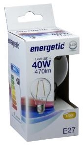 Energetische LED-Glühbirne, E27, 4–40 W, 2700 K-Filament, klar – 2720310