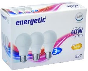 Energetische energetische LED -Lampenlampen E27 40W 3 Teile