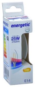Energetische LED-Kerze E14 2,1-25W 2700K Filament klar - 2720110