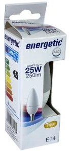 Energetische LED-Kerze E14 2,9-25W 2700K matt - 2710118