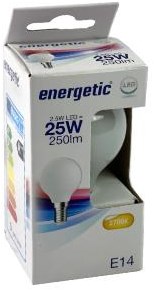 Energetische LED-Kugel E14 2,1-25W 2700K Filament matt - 2720610