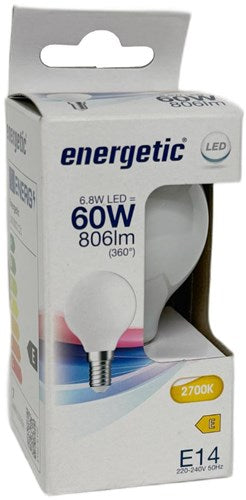 Energetische LED-Kugel E14 6,8-60W 2700K Filament matt - 2720622