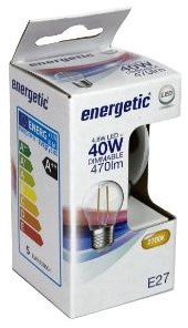 Energetische LED-Glühbirne E27 4,2-40W 2700K Filament klar dimmbar - 2720270