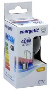 Energetische LED-Kugel E27 4-40W 2700K Filament klar - 2720260