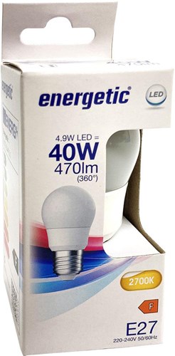 Energetische LED-Kugel E27 4,9-40W 2700K matt - 2710272