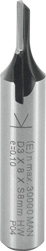 Ent-Nutenfräser HM 3x12,7x51mm, 1-schneidiger Schaft 8mm - 7910042