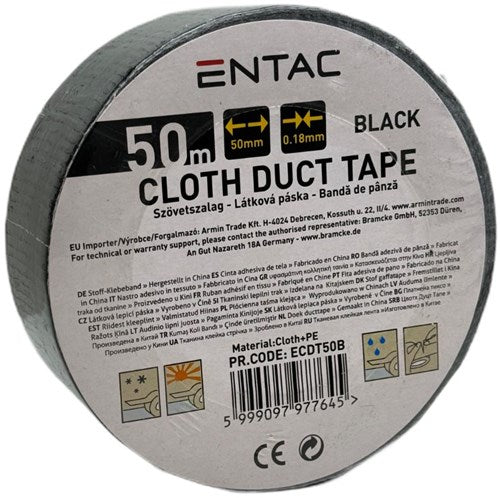 Entac Reparaturband 50 mm Rolle 50 m schwarz – 4139544