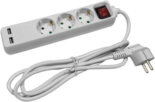 Entac tcd ra 3 V 1,5 m Kabel mit 2 x USB + Schalter weiß – 6872632