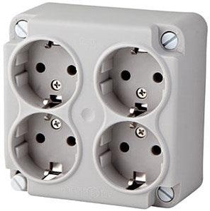 Kabelbox-Abzweigdose inkl. 4 WC, verkabelt, grau