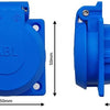 Enzo ABL Einbausteckdose IP54 blau mit Abdeckung 4681098