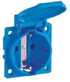 Enzo ABL Einbausteckdose IP54 blau mit Abdeckung 4681098