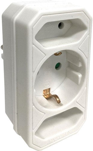 Enzo Dreifachstecker 2xEuro 1x Schutzkontakt vertikal 6175908