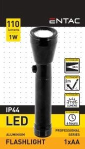Enzo Entac LED-Taschenlampe 1 W Aluminium schwarz 1xaa 5700110