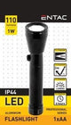 Enzo Entac LED-Taschenlampe 1 W Aluminium schwarz 1xaa 5700110