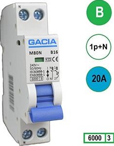 Enzo Gacia Installationsautomat 20a. B-Wagen 2p Gacia – 4517812