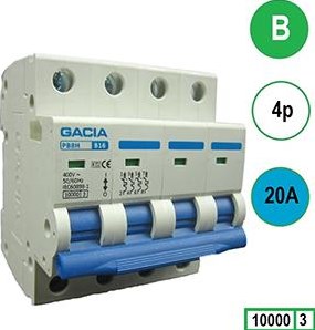 Enzo Gacia Installationsautomat 20a. b kar 4p gacia 4517822
