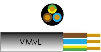 Enzo-Kabel vmvl rund 3x1,00 qmm schwarz - 1227340