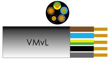Enzo-Kabel vmvl rund 5x1,50 qmm weiß 1227585